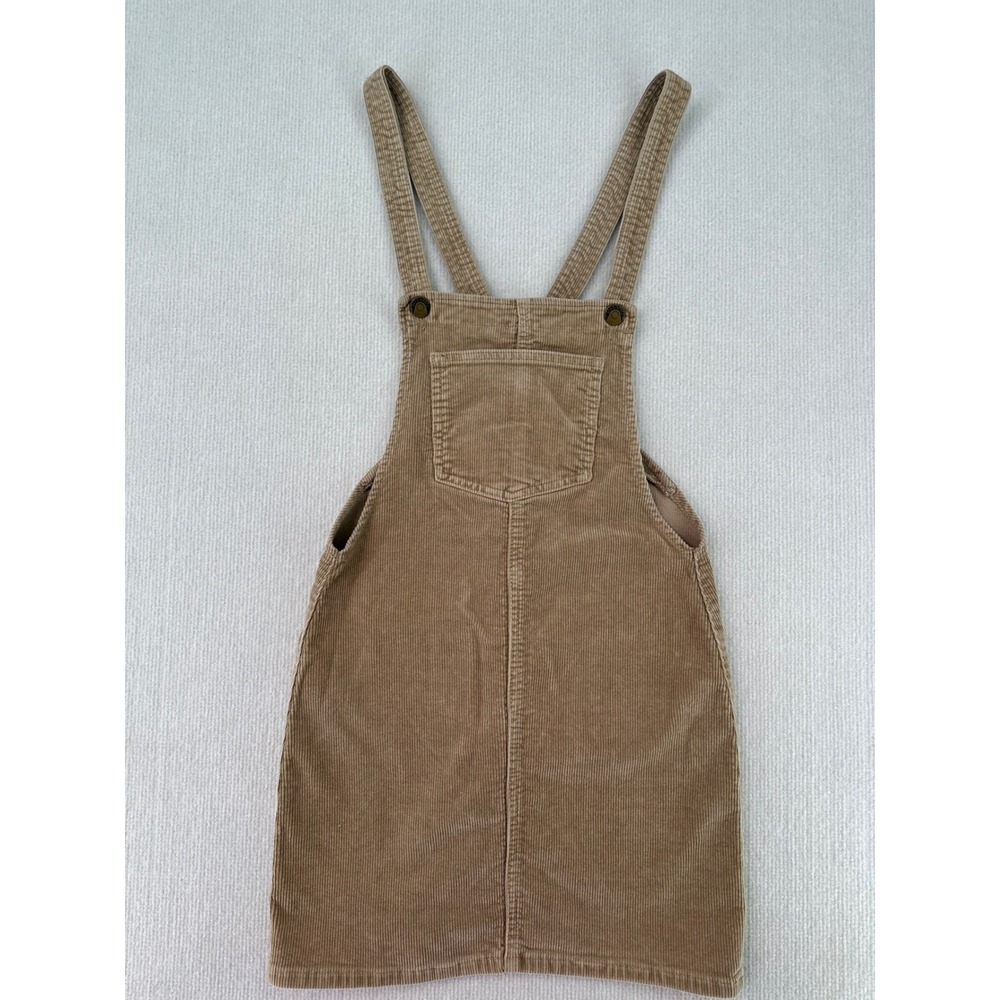 Blue Spice Corduroy Overall Dress Size 3 Tan Brown Pinafore Jumper Dress 0420